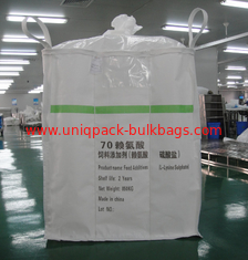 中国 FIBC の PP によって編まれる大きい極度の袋は L リジンのための 4 個のループが付いているジャンボ袋を袋に入れます サプライヤー