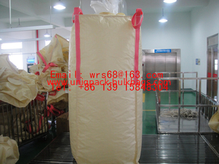中国 ポリ塩化ビニールの樹脂ベージュ色は上および底口ポリ塩化ビニールの樹脂と 2 トンの大きさ袋に入れます サプライヤー